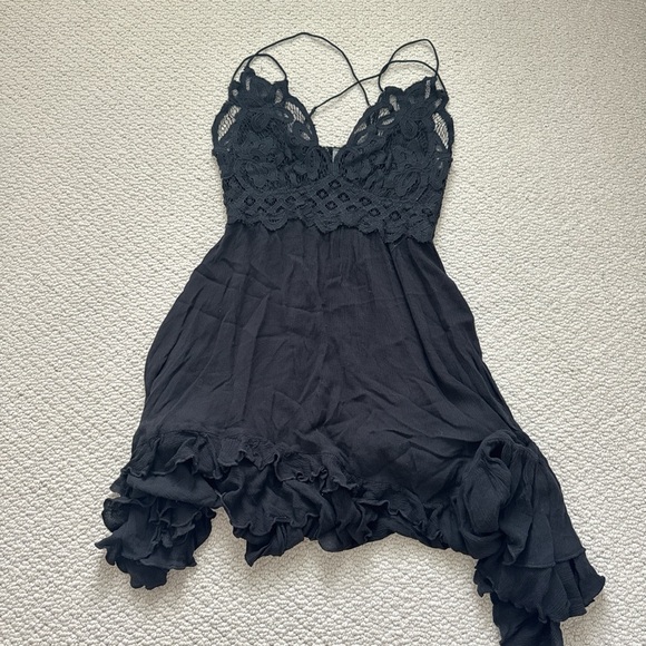 Free People One Black Slip Dress - Picture 2 of 8